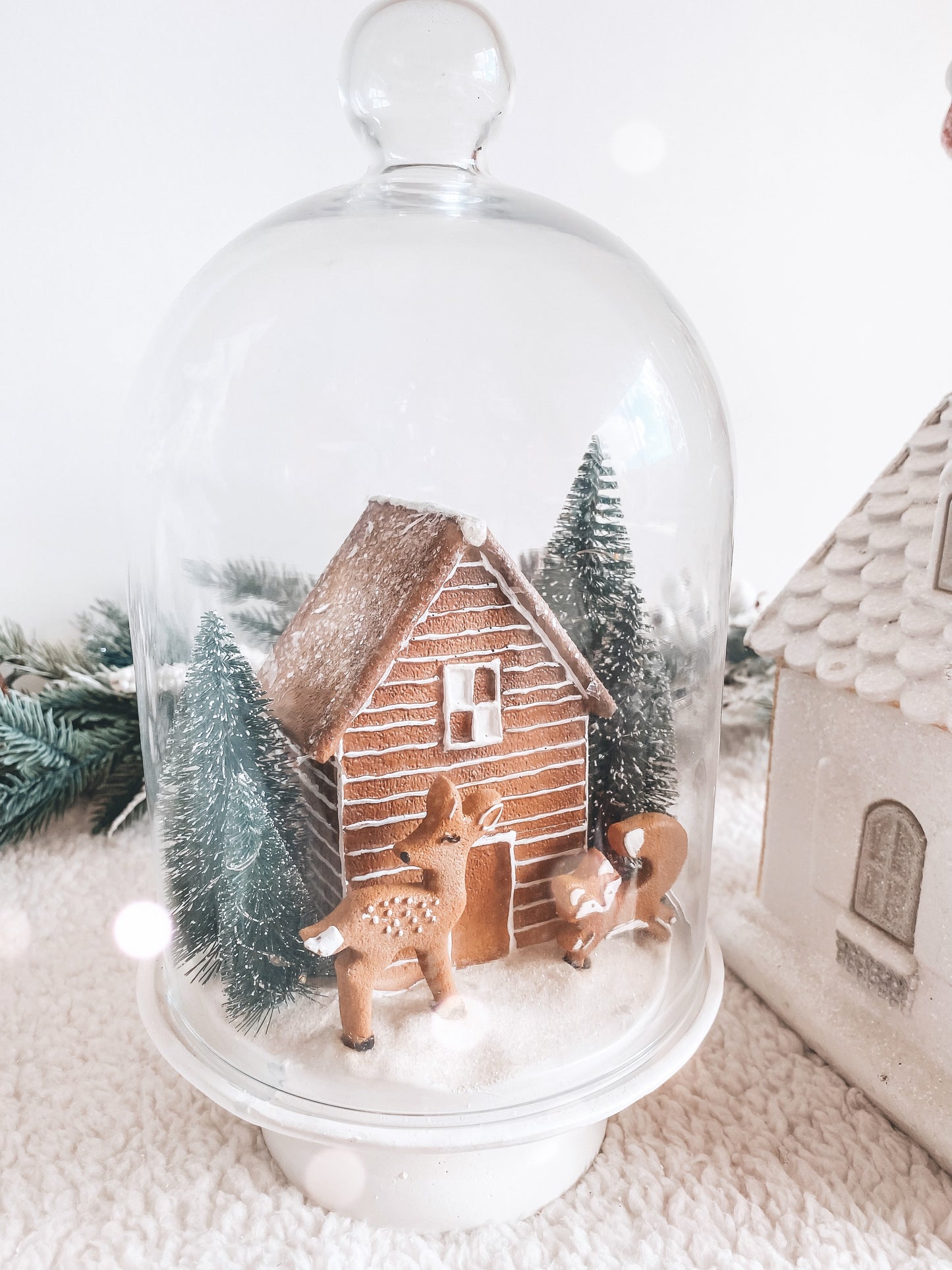 Gingerbread Woodlands Glass Dome