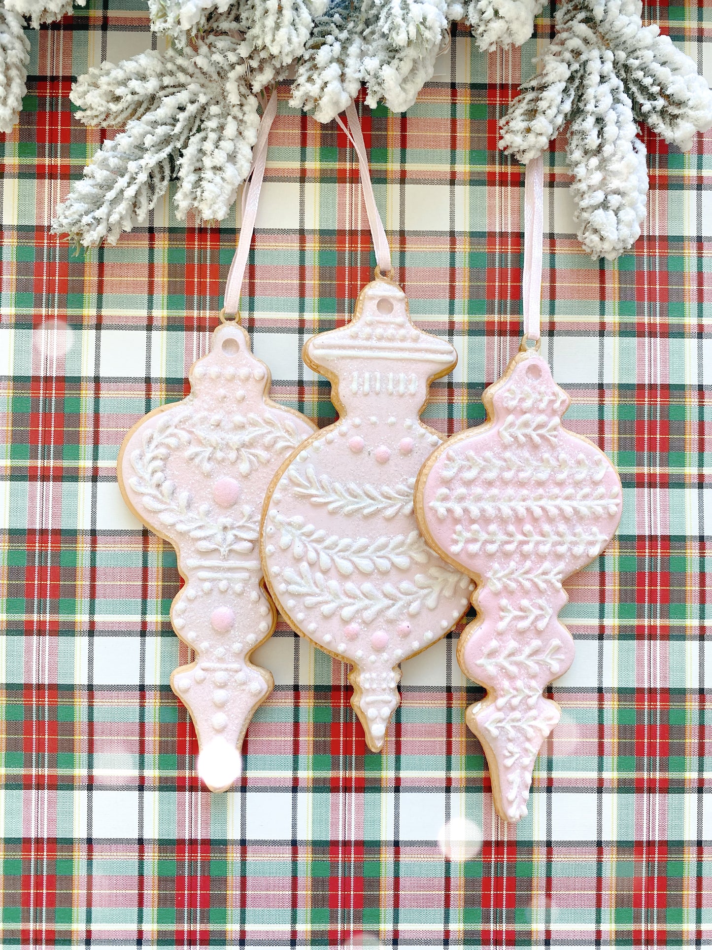 Assorted Pink Christmas Cookies