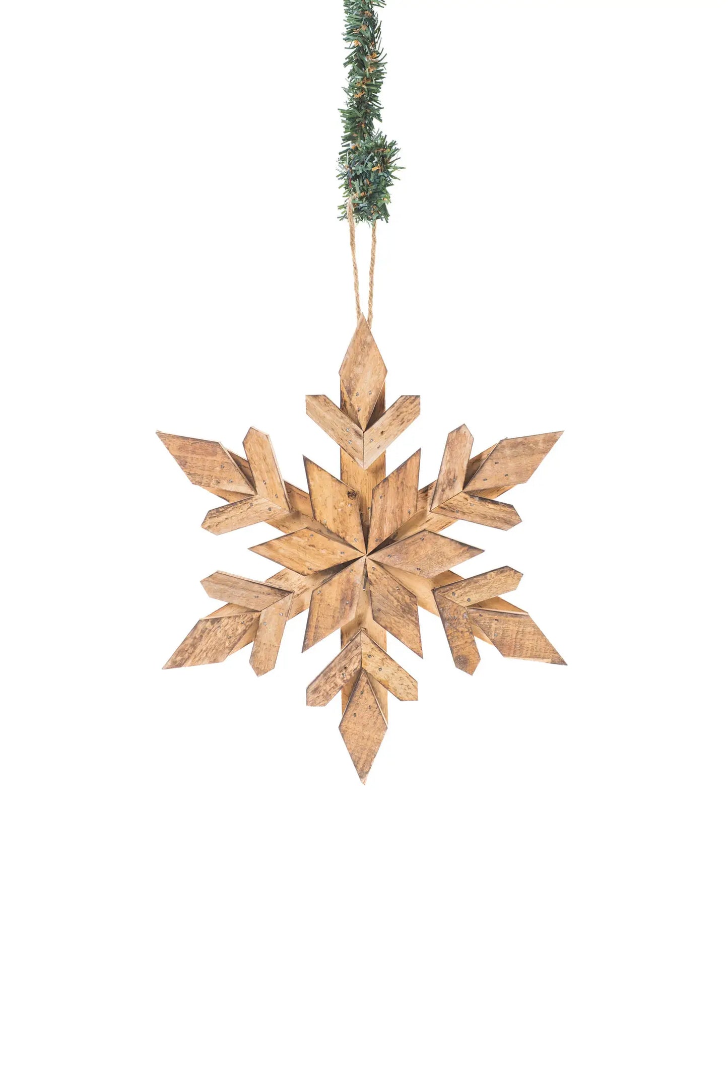 Smokey Timber Hanging Rustic Snowflake