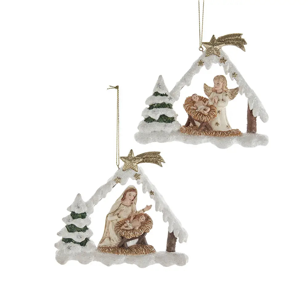 German Nativity Ornament - 2 Assorted