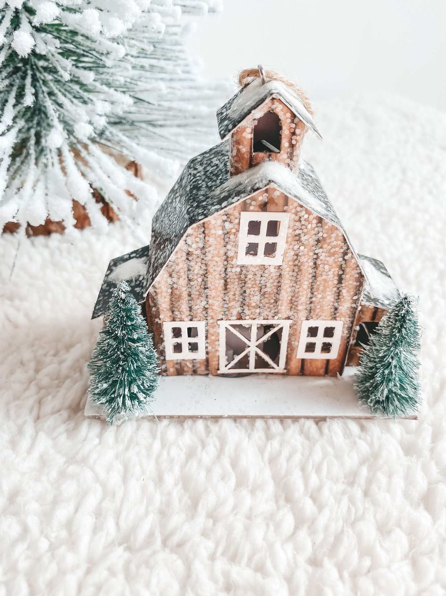 Barn House LED Ornament