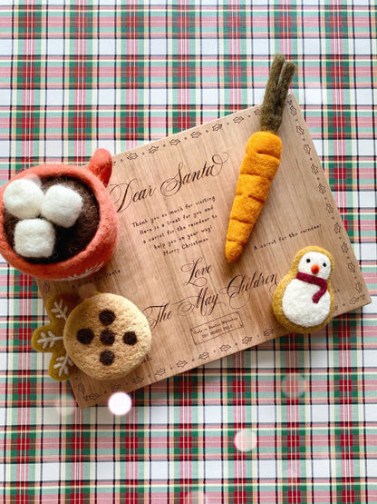 Tara Treasures Felt Santa Snacks with Red Hot Chocolate Mug