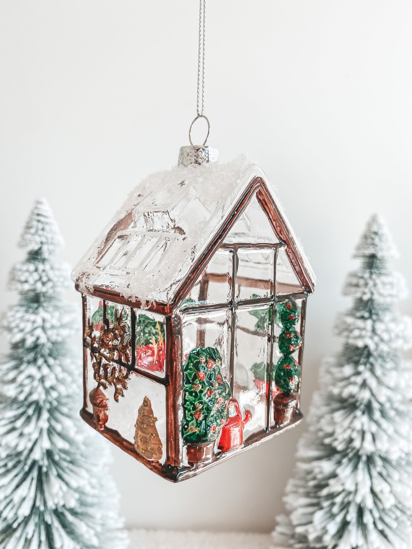 Glass Christmas Tree Greenhouse Ornament