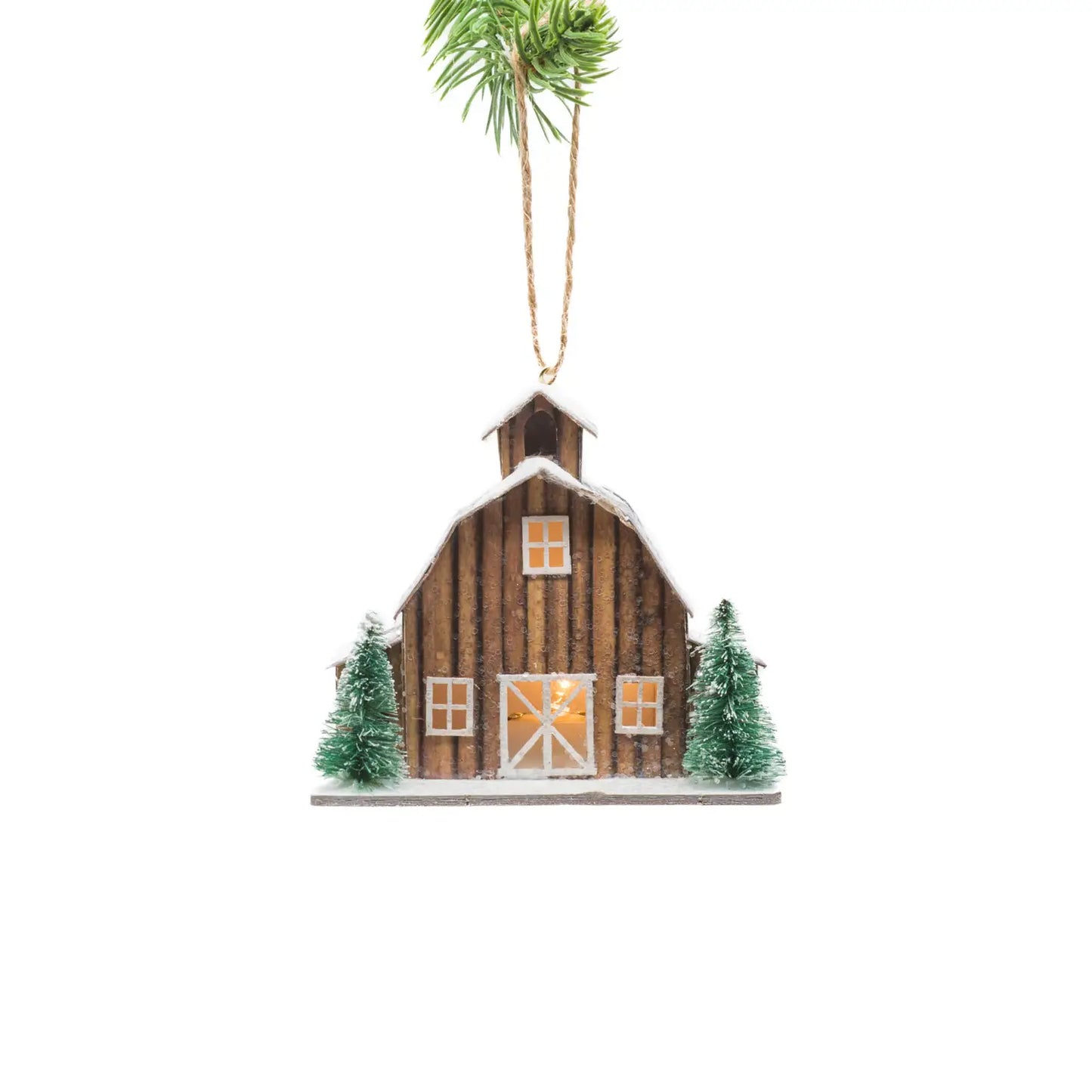 Barn House LED Ornament