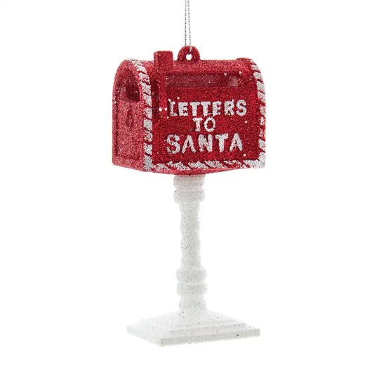 Red and White “Letters To Santa“ Mailbox Ornament