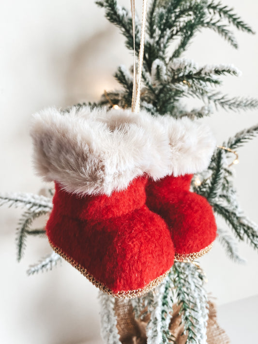 Santa's Red Hanging Boots