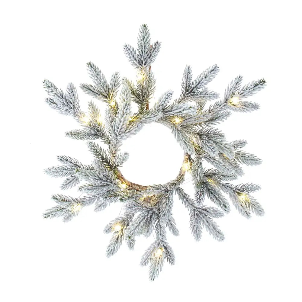 Flocked LED Pine Wreath