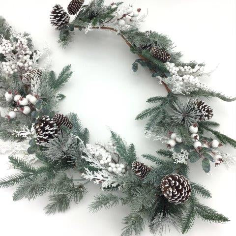 Luxury 6ft White Snowy Berry Garland